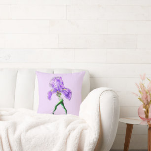 Ballerina Iris Flower Ballet Dancer Pillow
