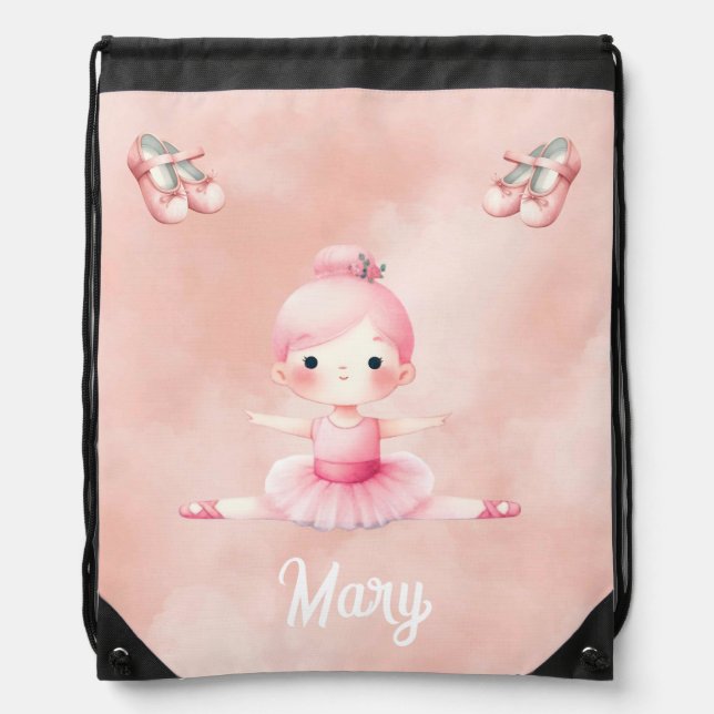 Ballerina kid drawstring bag (Front)
