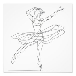 Ballerina Line Art Photo Print