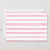 Ballerina Little Girl Pink Stripes Birthday Invitation (Back)