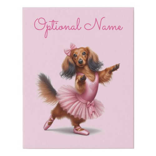 Ballerina Long Hair Dachshund Faux Canvas Print