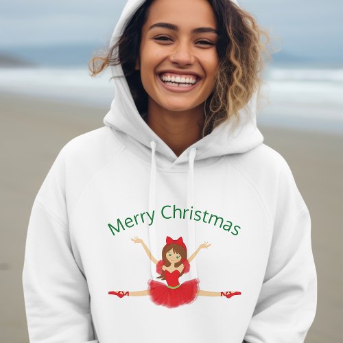 Ballerina Merry Christmas  Ballet Hoodie