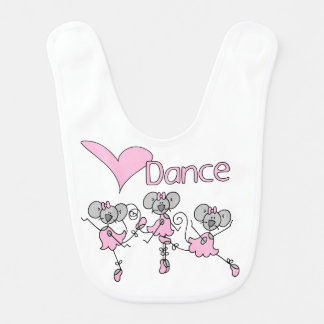 Ballerina Mice Love Dance  Bib