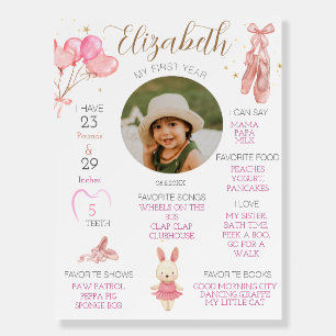Ballerina Milestone Photo Cute Girl Dancer Foam Board