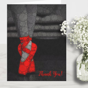 Ballerina Modern Ballet Shoes Letterpress Thank You Card