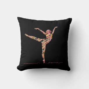 Ballerina modern dancer throw pillow