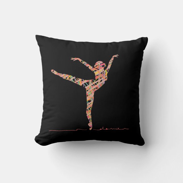 Ballerina modern dancer throw pillow (Front)