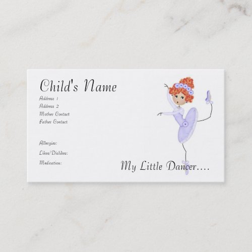 Ballerina Mommy/Daddy Cards Business Cards
