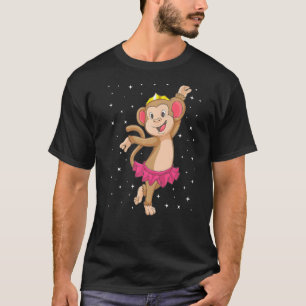 Ballerina Monkey Ballet Dancer Kids Girls Ballerin T-Shirt