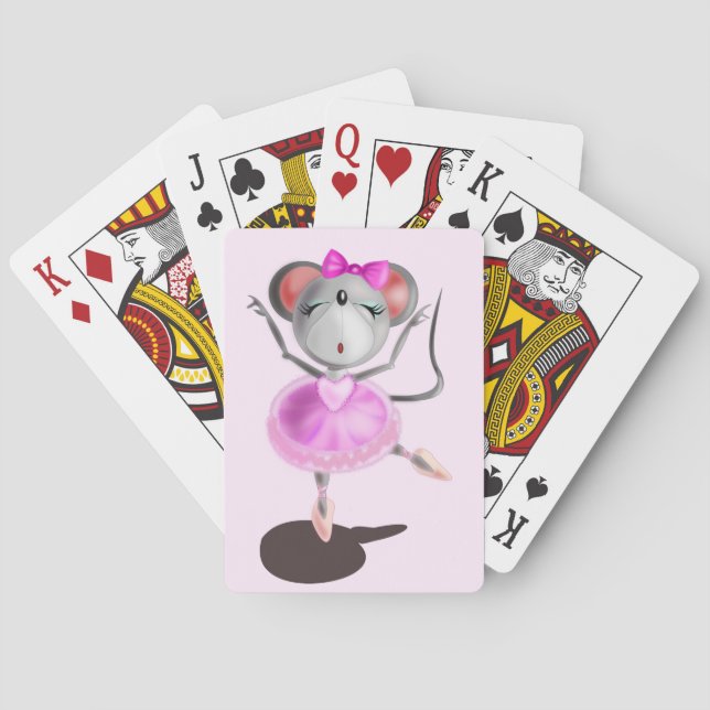 Ballerina Mouse Ballet Dancer Funny Playing Cards (Back)