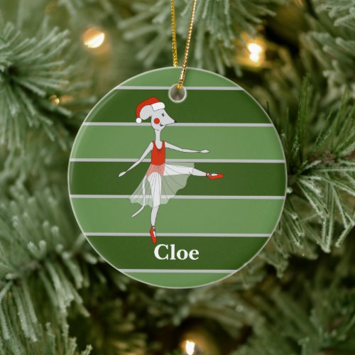 Ballerina Mouse Christmas Special Ceramic Ornament