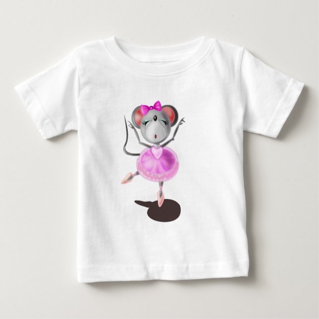 Ballerina Mouse Funny Baby T-Shirt Ballet Dancer (Front)