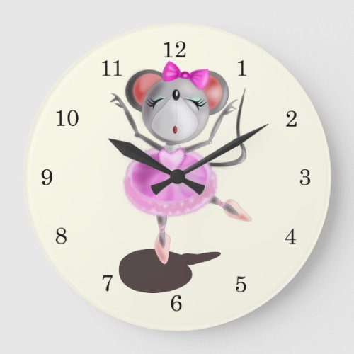 Ballerina Mouse Funny Clock Happy Ballet Dancer