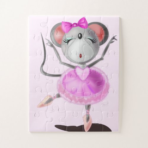 Ballerina Mouse Jigsaw Puzzle _ Your Color _ Text