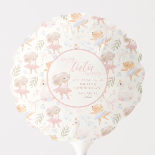 Ballerina Mouse Tutu Excited Baby Shower Balloon