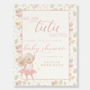 Ballerina Mouse Tutu Excited Baby Shower Foam Board