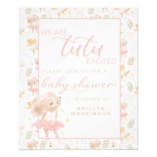 Ballerina Mouse Tutu Excited Baby Shower Photo Print