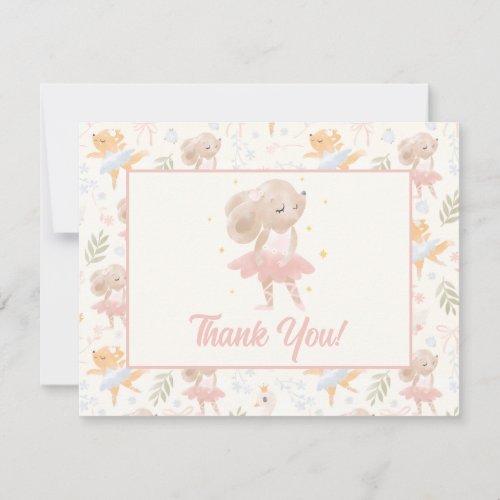 Ballerina Mouse Tutu Excited Thank You Card