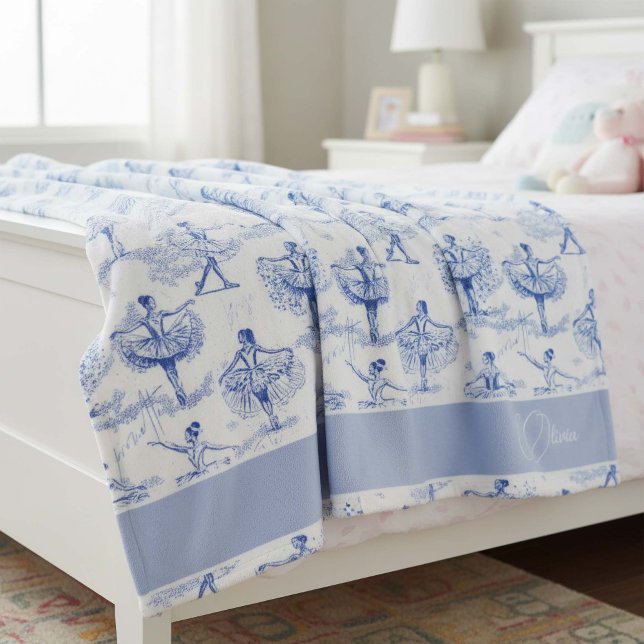 Ballerina Moves Pattern Blue ID738 Fleece Blanket (Creator Uploaded)