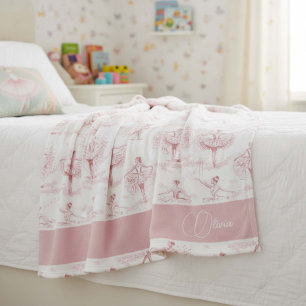 Ballerina Moves Pattern Pink ID738 Fleece Blanket