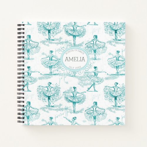 Ballerina Moves Pattern Teal ID738 Notebook