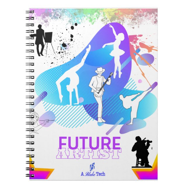 Ballerina Musician Martial Artist Spiral Notebook (Front)