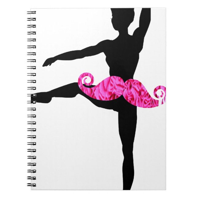 Ballerina Mustache Notebook (Front)