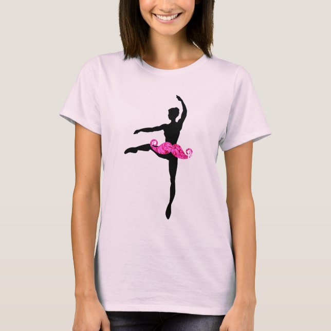 Ballerina Mustache T-Shirt (Front)