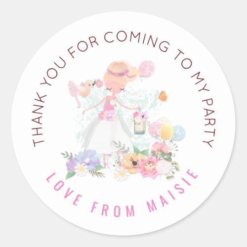 Ballerina Name Thank You For Coming to Party Classic Round Sticker