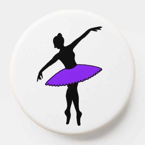 Ballerina Neon Ballet Dancer Silhouette Purple PopSocket