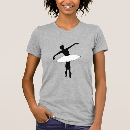 Ballerina Neon Ballet Dancer Silhouette White T_Shirt