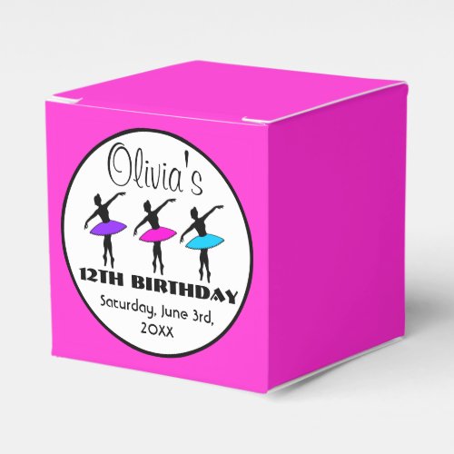 Ballerina Neon Ballet Dancers Dance Birthday Party Favor Boxes