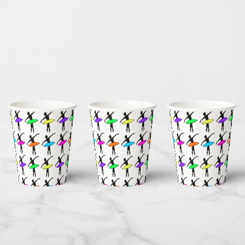 Ballerina Neon Ballet Dancers Dance Birthday Party Paper Cups