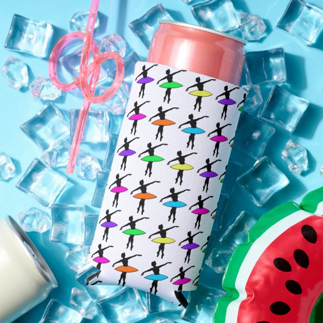 Ballerina Neon Ballet Dancers Dance Birthday Party Seltzer Can Cooler (In Situ Summer)
