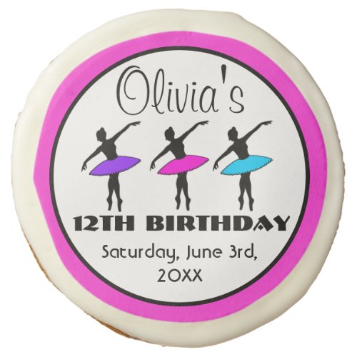 Ballerina Neon Ballet Dancers Dance Birthday Party Sugar Cookie