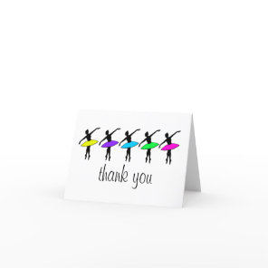 Ballerina Neon Ballet Dancers Dance Birthday Party Thank You Card