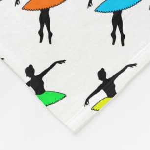 Ballerina Neon Tutus Silhouette Ballet Dancers Fleece Blanket