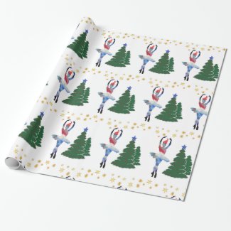Ballerina New Year  Glossy Wrapping Paper