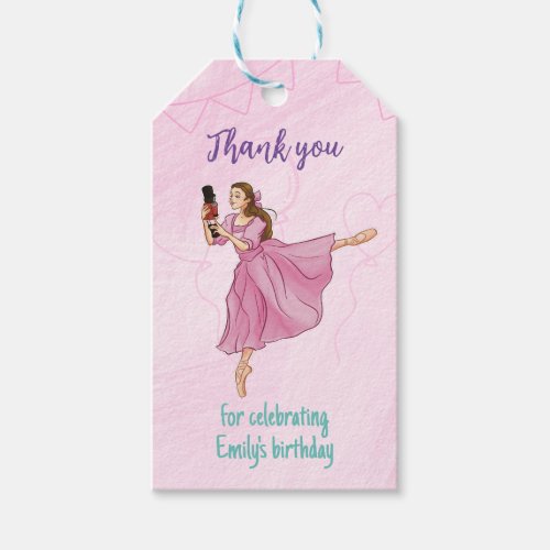 Ballerina Nutcracker Balley Birthday Name Gift Tags