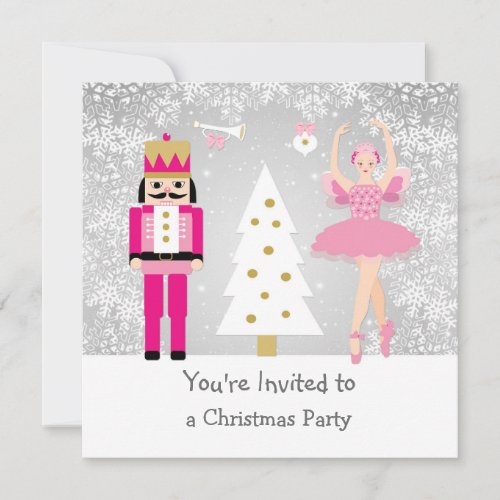 Ballerina Nutcracker Christmas tree Invitation