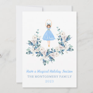 Ballerina Nutcracker Flower Christmas Card