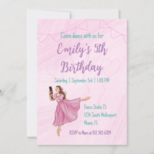 Ballerina Nutcracker _ Kids Birthday Party Invitation