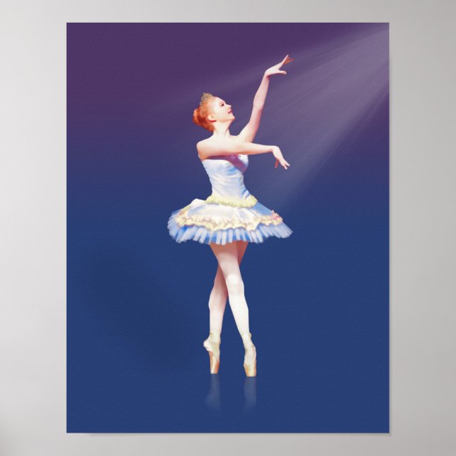 Ballerina On Pointe in Spotlight Poster (Front)