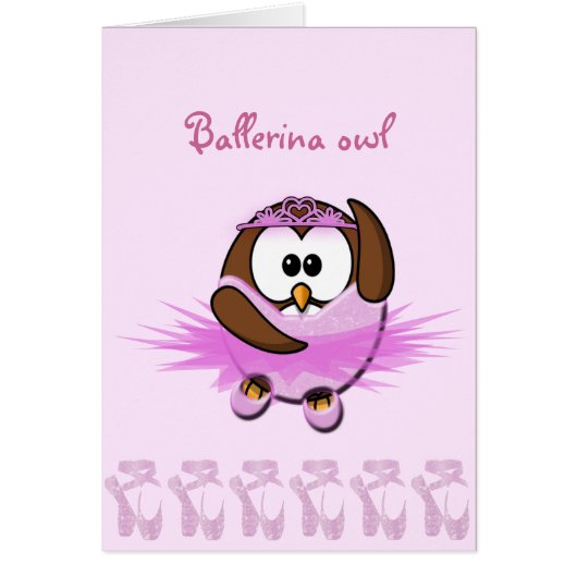 Ballerina owl - glitter cards (Front)