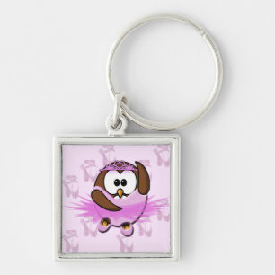 Ballerina owl - glitter keychain