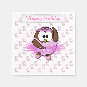 Ballerina Owl Napkins by just_owls at Zazzle