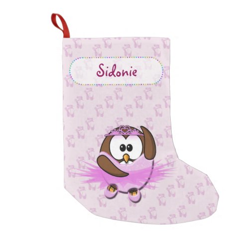ballerina owl small christmas stocking