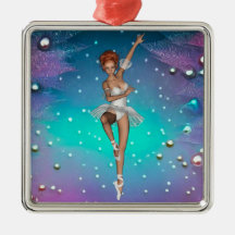 Ballerina Painted Pearls Teal & Purple Background