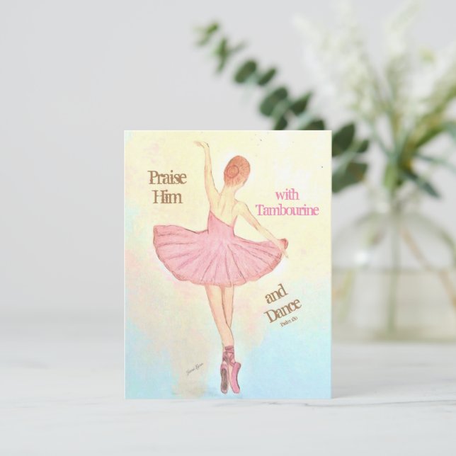 Ballerina Painting Greeting Card Personalize it (Standing Front)