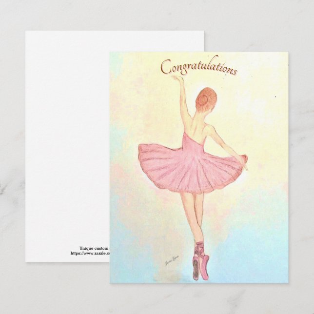 Ballerina Painting Greeting Card Personalize it (Front/Back)